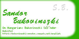 sandor bukovinszki business card